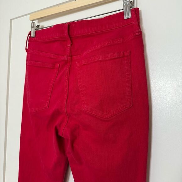 J Crew 10" High Rise Toothpick Skinny Jeans Womens Sz 28 Red Festival Edgy - Picture 5 of 13